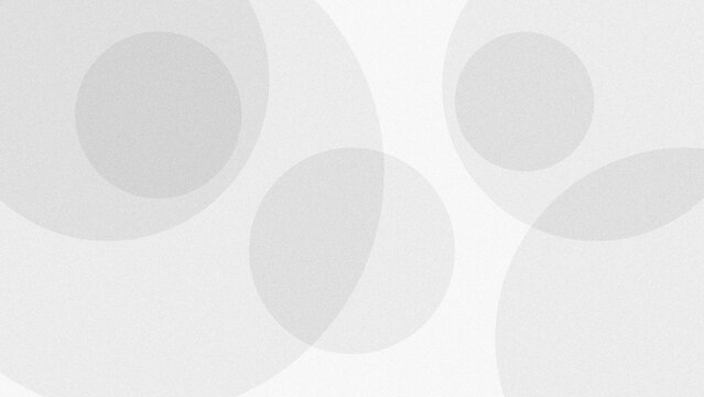 Transparent circle and semicircle shapes with a gray gradient on a clean white background, creating a minimalist overlapping pattern.Rough grain texture.	