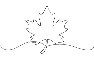 leaf continuous one line drawing.