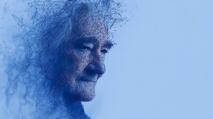 Obraz premium Aged man profile portrait graphic design