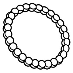 Tennis Bracelet line art vector