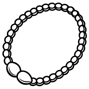 black and white beaded necklace clip art preview