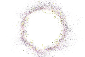 Sparkling glitter and gold stars create a beautiful circular frame perfect for your design projects.  Add your text or images!