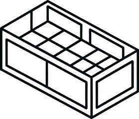 drawer organizer outline icon with divided compart.