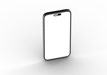 High-quality image of a modern smartphone with a blank screen, perfect for app presentations or website designs.
