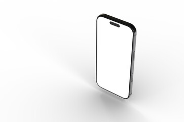 High-quality image of a modern smartphone with a blank screen, perfect for app presentations or website mockups.