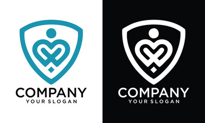 Creative People Care Concept Logo Design Template