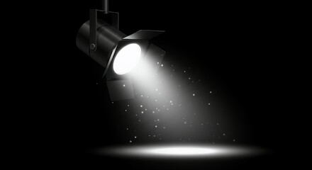 Spotlight illuminating dark background