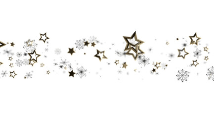 Elegant design with golden stars and snowflakes, perfect for winter holidays, celebrations, and festive designs.