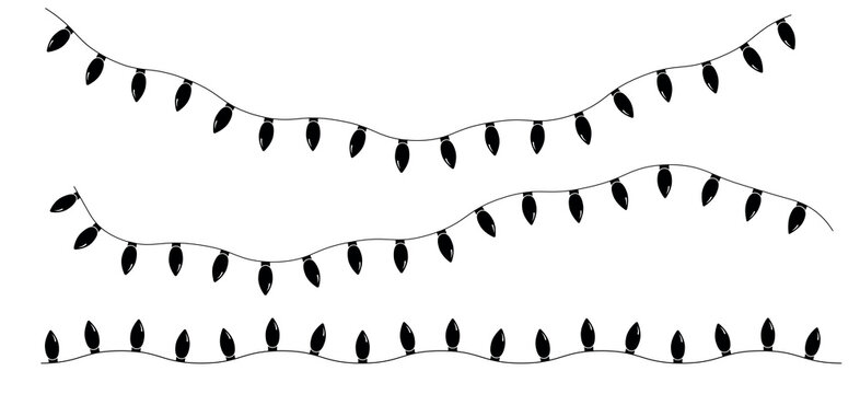 Vector illustration of a string of colorful holiday lights