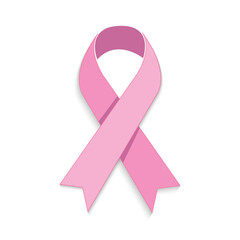 Pink awareness ribbon used for breast cancer fundraising vector 
