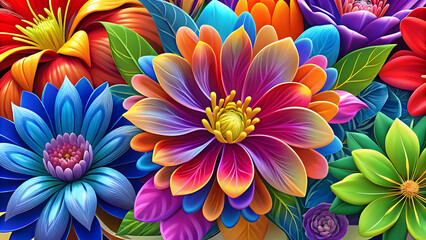Radiant multicolored floral arrangement flowers colorful