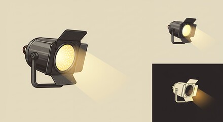 Vintage stage spotlight illustration