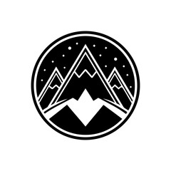 adventure tourism mountain glyph icon 