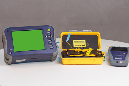 Optical Time Domain Reflectometer OTDR and Launch Cable for Fiber Optic Testing and Analysis