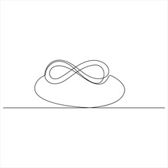 Continuous line drawing of infinity symbol loop mobius icon and endless forever love concept vector illustration