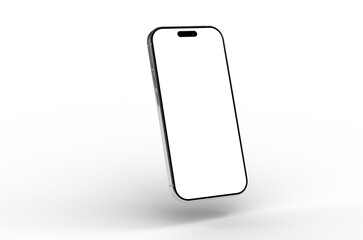 High-quality photo of a modern smartphone with a blank screen, perfect for app presentations or website mockups. Clean and professional design.