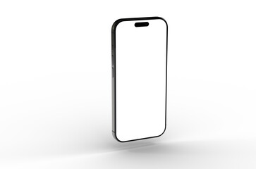 High-quality image of a modern smartphone with a blank screen, perfect for app presentations or website mockups.  Download now!