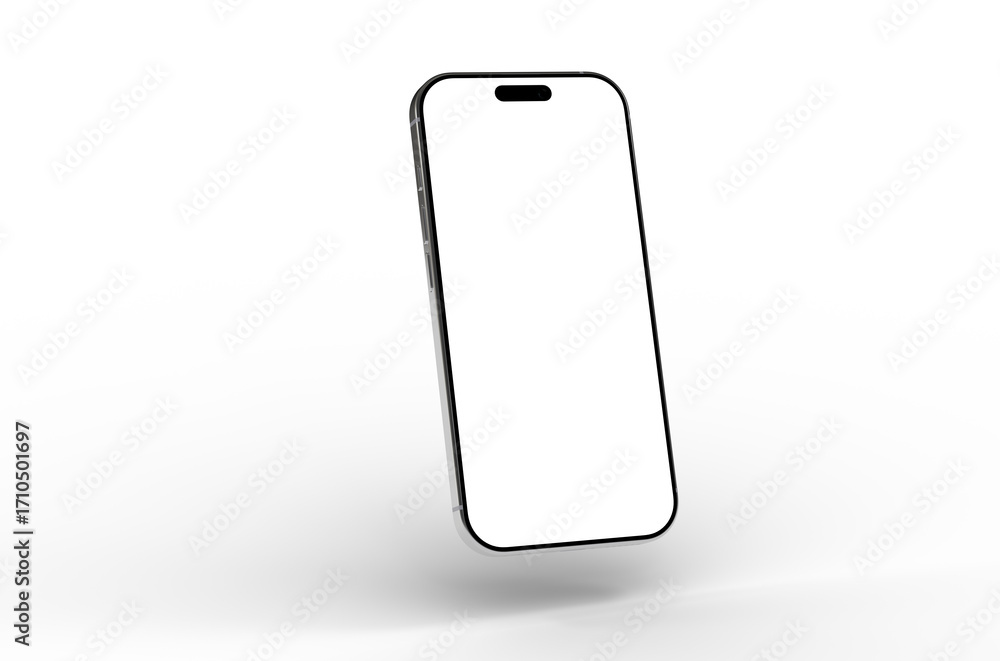 Poster high-quality 3d render of a modern smartphone with a blank screen, perfect for app presentations or 