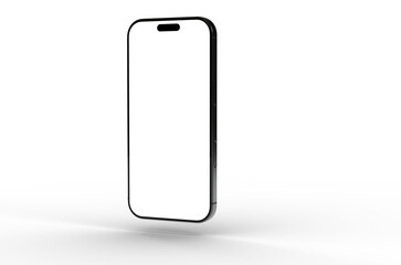 High-quality image of a black smartphone with a blank screen, perfect for app presentations or website mockups.  Download now!