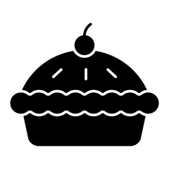 Apple Pie Glyph Icon Vector Illustration