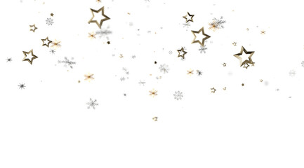 Elegant winter design with gold stars and snowflakes. Perfect for holidays.
