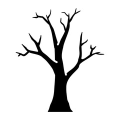 Bare Tree Glyph Icon Vector Illustration
