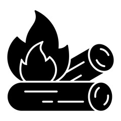 Campfire Glyph Icon Vector Illustration