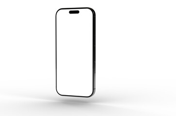 High-quality image of a black smartphone with a blank screen, perfect for app presentations or website designs.