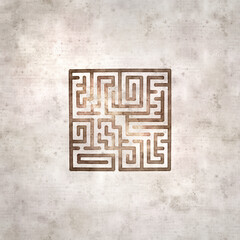 square stylish old textured paper background with labyrinth with rectangular layout