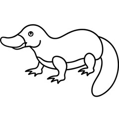 Platypus line art vector