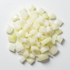 onion chopped, isolated on white background