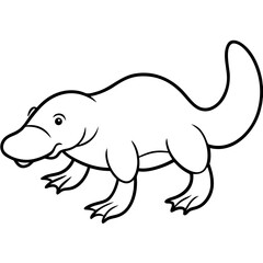 Platypus line art vector