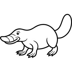 Platypus line art vector