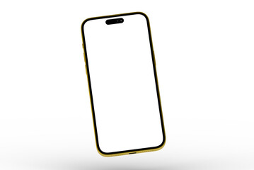 High-quality image of a gold smartphone with a blank screen, perfect for app presentations or website mockups.