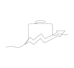 Obraz premium Continuous one line drawing of Business Infographic, With white background business bag style