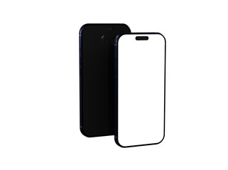 High-quality mockup of a sleek black smartphone with a blank screen, perfect for app presentations or website designs.