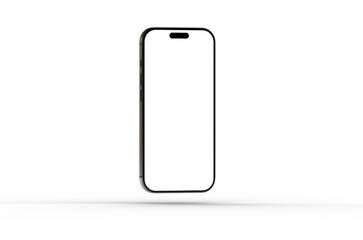 High-quality 3D render of a modern smartphone with a blank screen, perfect for app presentations or mobile UI design showcases.