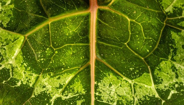 A macro ultra hyper realistic close-up of the beautiful, intricate pattern on a cyclamen leaf. - Powered by Adobe