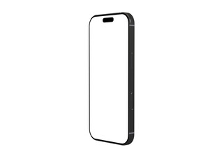 High-quality 3D render of a modern smartphone with a blank white screen. Perfect for app presentations, website designs, and mobile technology concepts.