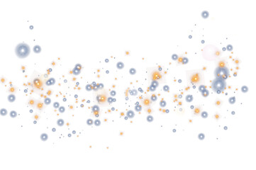 Christmas Bokeh dust blurred overlay, glowing stars glitter particles shine new year effect, png image 
