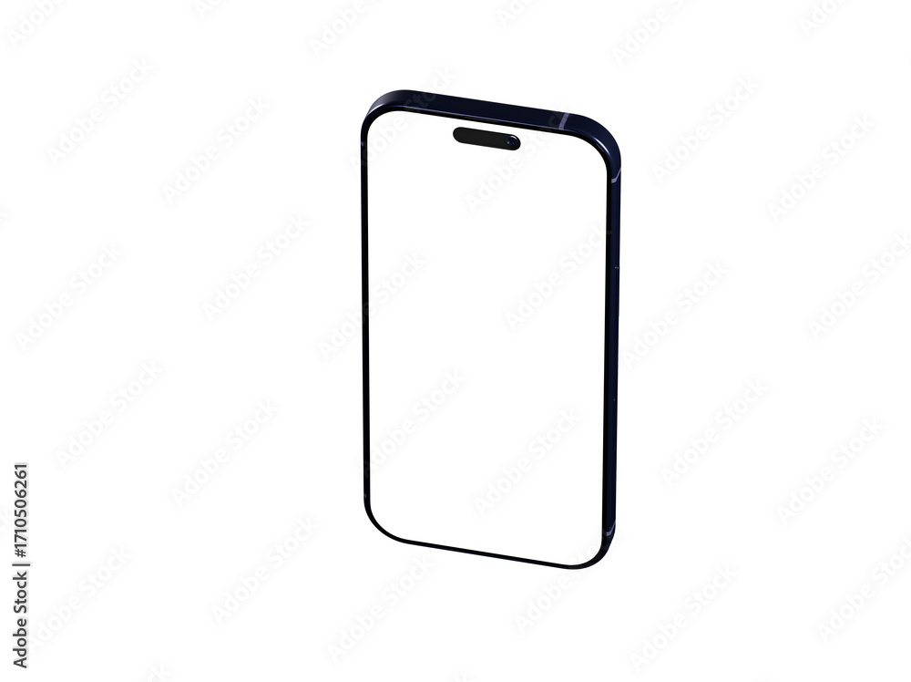 Poster high-quality image of a modern smartphone with a blank screen, perfect for app presentations or webs