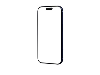 Clean smartphone mockup with blank screen. Ideal for app presentations, website designs, and mobile technology marketing.