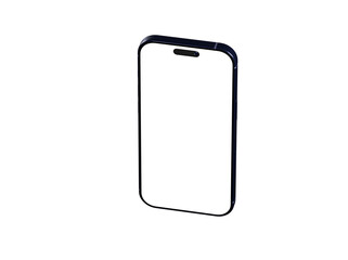 High-quality image of a modern smartphone with a blank screen, perfect for app presentations or website mockups. Isolated on white.