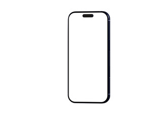 Clean design, perfect for app presentations.  High-resolution image of a smartphone with a blank screen, isolated on white.