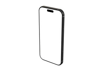 High-quality photo of a modern smartphone with a blank screen, perfect for app presentations or website mockups. Isolated on white background.