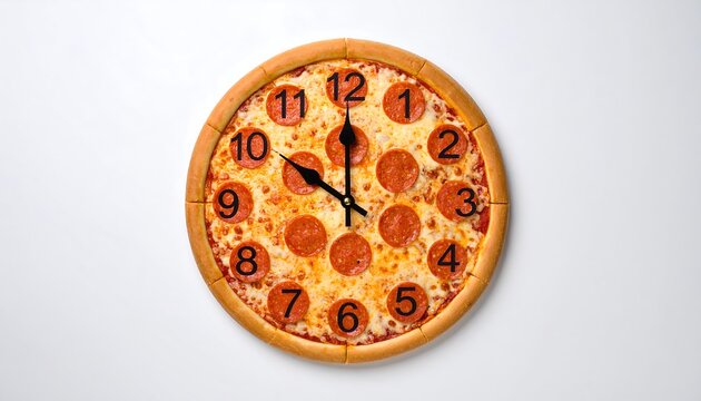 Pizza clock face