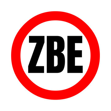 Low-emission zone symbol icon called ZBE Zona de bajas emisiones in Spanish language