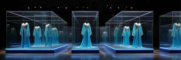 the exhibition hall of the fashion and design college is full of fashionable