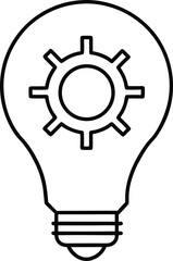 innovation light bulb with gear outline icon.