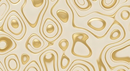 Seamless abstract liquid gold and cream textured  with organic fluid shapes